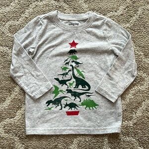 Toddler dinosaur christmas shirt